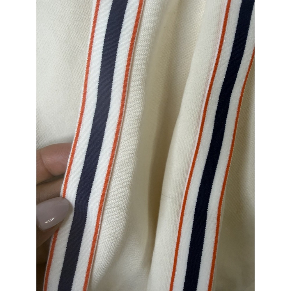 Lou & Grey Ivory Sweatshirt Medium Striped Sleeve Raglan Pullover Athleisure - Picture 7 of 9